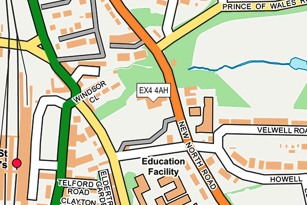 EX4 4AH map - OS OpenMap – Local (Ordnance Survey)