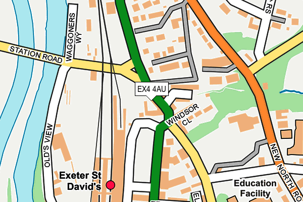EX4 4AU map - OS OpenMap – Local (Ordnance Survey)