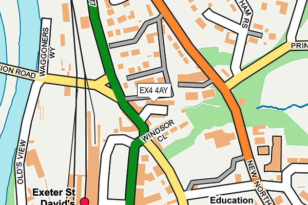 EX4 4AY map - OS OpenMap – Local (Ordnance Survey)