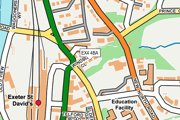 EX4 4BA map - OS OpenMap – Local (Ordnance Survey)