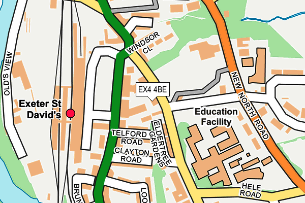 EX4 4BE map - OS OpenMap – Local (Ordnance Survey)