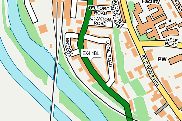 EX4 4BL map - OS OpenMap – Local (Ordnance Survey)