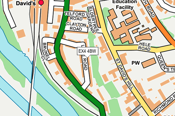 EX4 4BW map - OS OpenMap – Local (Ordnance Survey)