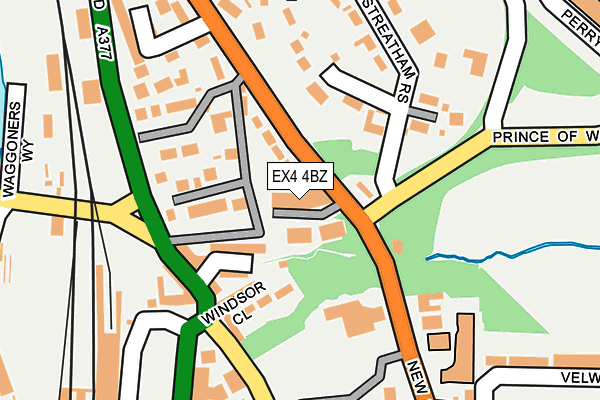 EX4 4BZ map - OS OpenMap – Local (Ordnance Survey)