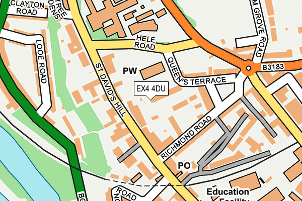 EX4 4DU map - OS OpenMap – Local (Ordnance Survey)