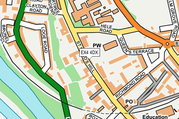 EX4 4DX map - OS OpenMap – Local (Ordnance Survey)