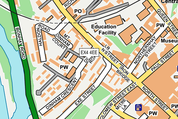 EX4 4EE map - OS OpenMap – Local (Ordnance Survey)