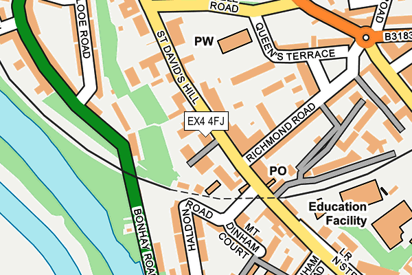 EX4 4FJ map - OS OpenMap – Local (Ordnance Survey)