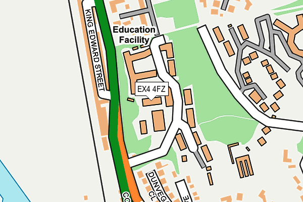 EX4 4FZ map - OS OpenMap – Local (Ordnance Survey)