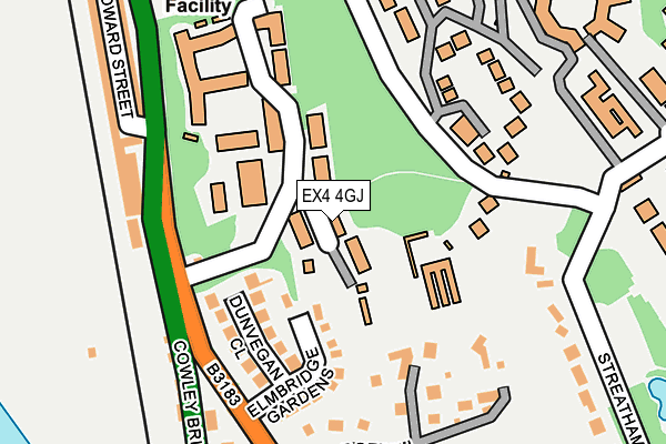 EX4 4GJ map - OS OpenMap – Local (Ordnance Survey)