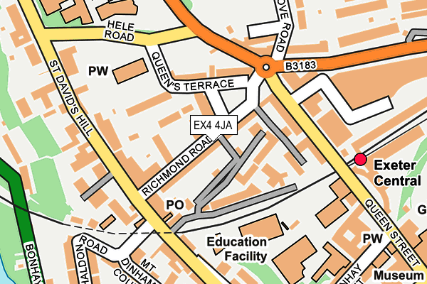 EX4 4JA map - OS OpenMap – Local (Ordnance Survey)