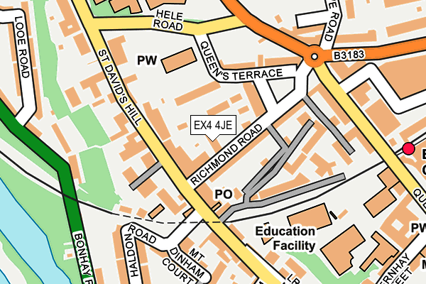 EX4 4JE map - OS OpenMap – Local (Ordnance Survey)