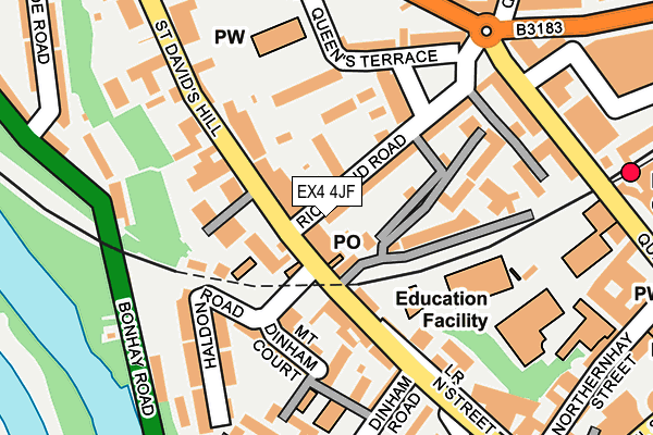EX4 4JF map - OS OpenMap – Local (Ordnance Survey)
