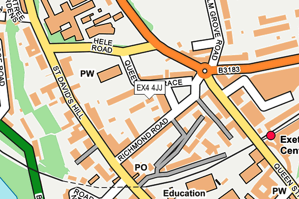 EX4 4JJ map - OS OpenMap – Local (Ordnance Survey)
