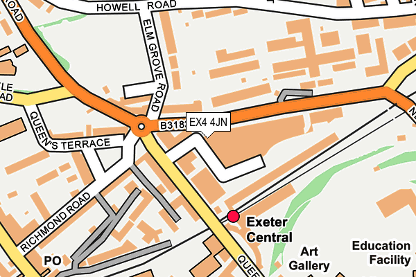 EX4 4JN map - OS OpenMap – Local (Ordnance Survey)
