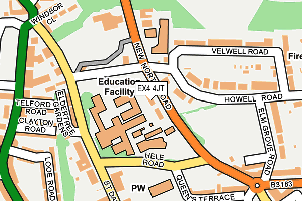EX4 4JT map - OS OpenMap – Local (Ordnance Survey)