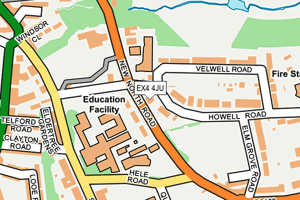 EX4 4JU map - OS OpenMap – Local (Ordnance Survey)