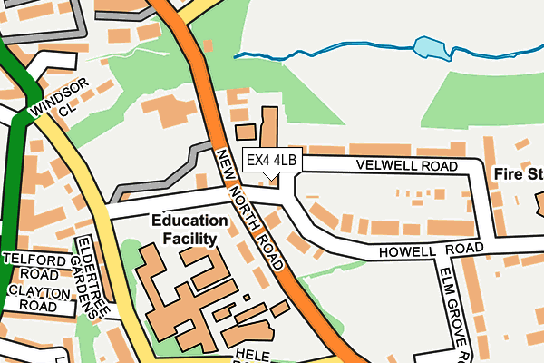 EX4 4LB map - OS OpenMap – Local (Ordnance Survey)