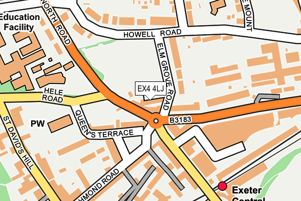 EX4 4LJ map - OS OpenMap – Local (Ordnance Survey)