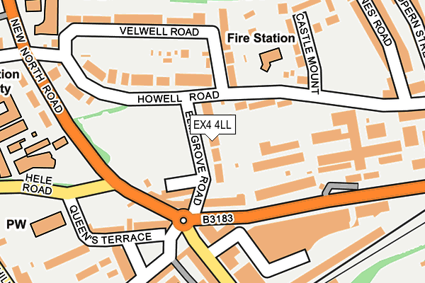 EX4 4LL map - OS OpenMap – Local (Ordnance Survey)