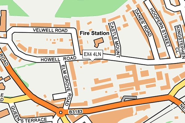 EX4 4LN map - OS OpenMap – Local (Ordnance Survey)