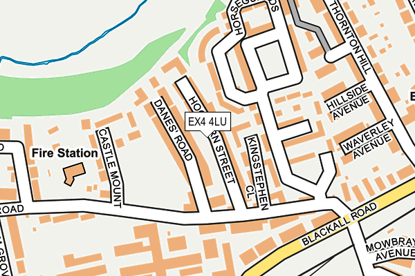 EX4 4LU map - OS OpenMap – Local (Ordnance Survey)