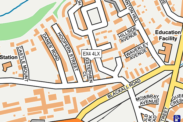 EX4 4LX map - OS OpenMap – Local (Ordnance Survey)
