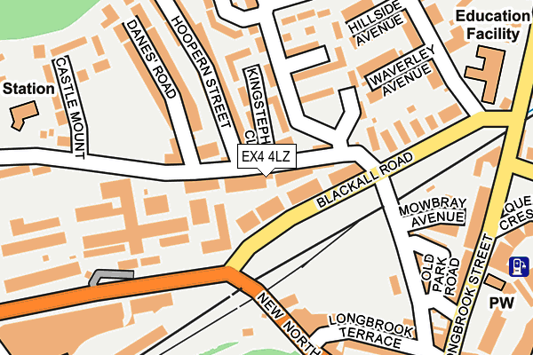 EX4 4LZ map - OS OpenMap – Local (Ordnance Survey)