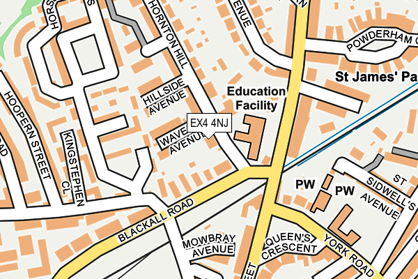 EX4 4NJ map - OS OpenMap – Local (Ordnance Survey)