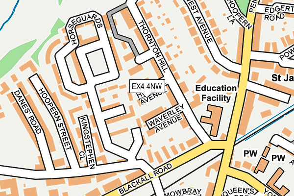 EX4 4NW map - OS OpenMap – Local (Ordnance Survey)
