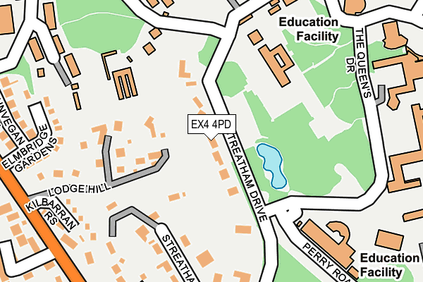EX4 4PD map - OS OpenMap – Local (Ordnance Survey)