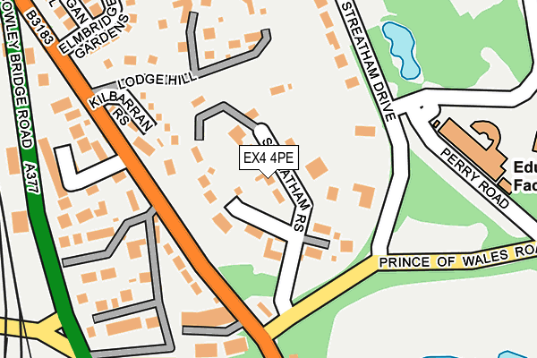 EX4 4PE map - OS OpenMap – Local (Ordnance Survey)