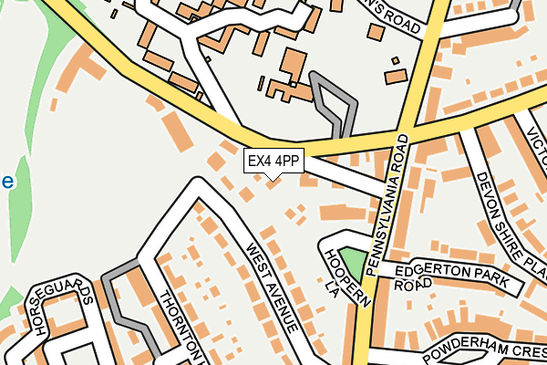 EX4 4PP map - OS OpenMap – Local (Ordnance Survey)