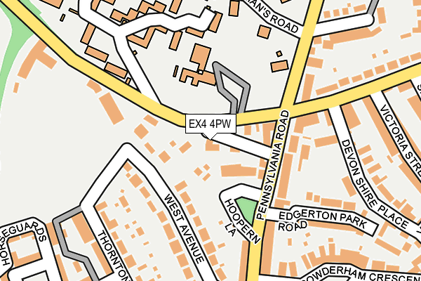 EX4 4PW map - OS OpenMap – Local (Ordnance Survey)