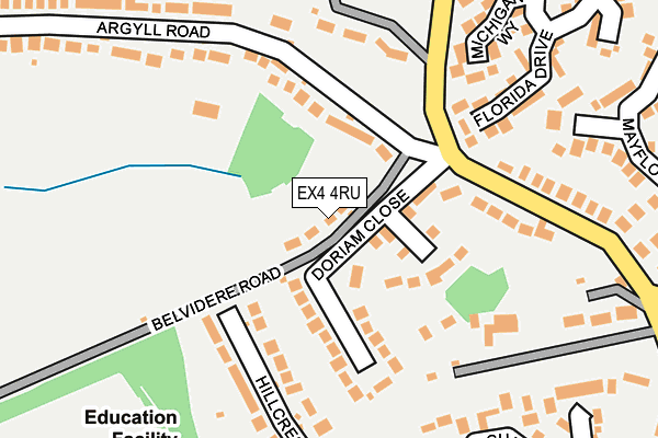 EX4 4RU map - OS OpenMap – Local (Ordnance Survey)