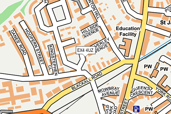 EX4 4UZ map - OS OpenMap – Local (Ordnance Survey)