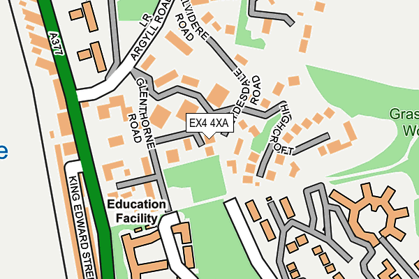 EX4 4XA map - OS OpenMap – Local (Ordnance Survey)