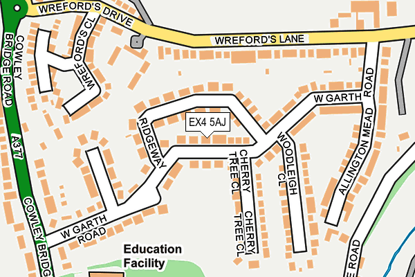 EX4 5AJ map - OS OpenMap – Local (Ordnance Survey)