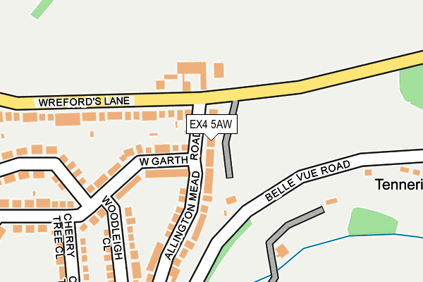 EX4 5AW map - OS OpenMap – Local (Ordnance Survey)