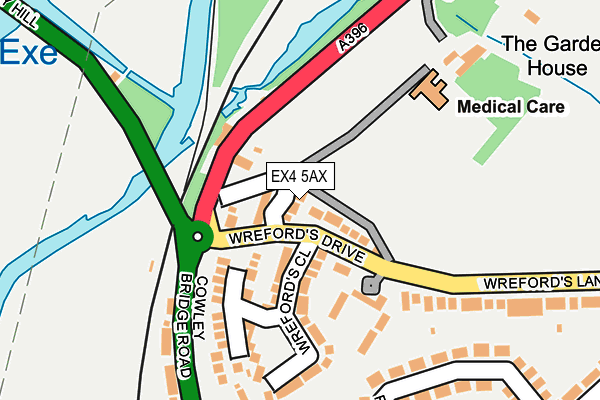 EX4 5AX map - OS OpenMap – Local (Ordnance Survey)