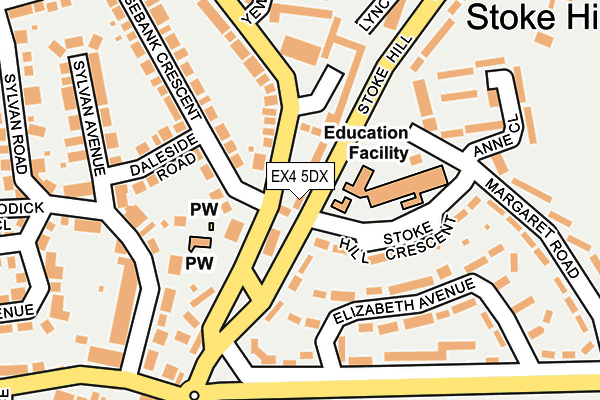 EX4 5DX map - OS OpenMap – Local (Ordnance Survey)