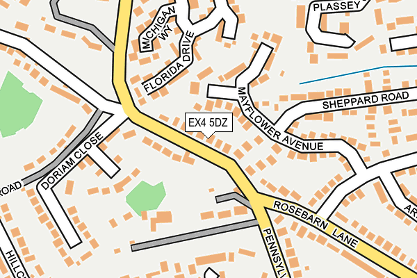 EX4 5DZ map - OS OpenMap – Local (Ordnance Survey)