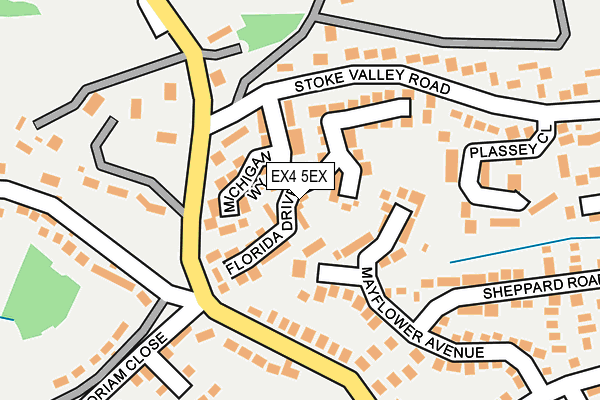EX4 5EX map - OS OpenMap – Local (Ordnance Survey)