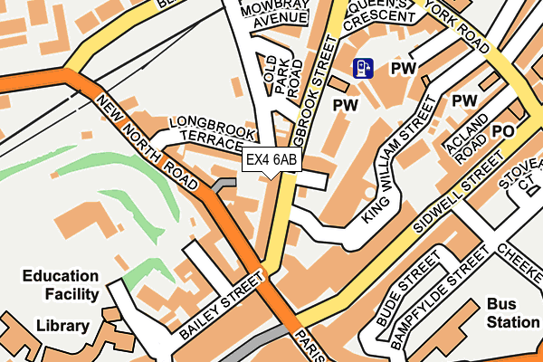 EX4 6AB map - OS OpenMap – Local (Ordnance Survey)