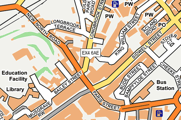 EX4 6AE map - OS OpenMap – Local (Ordnance Survey)