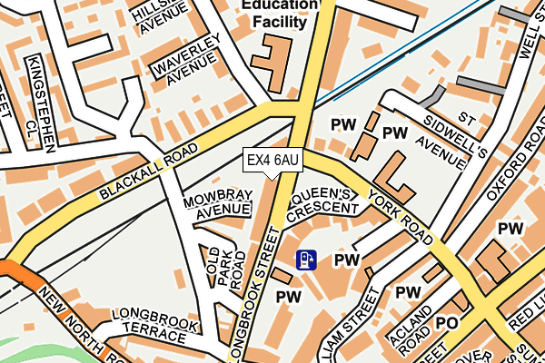 EX4 6AU map - OS OpenMap – Local (Ordnance Survey)