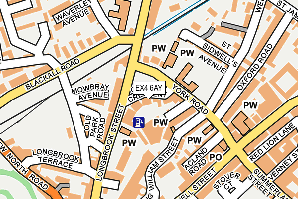 EX4 6AY map - OS OpenMap – Local (Ordnance Survey)