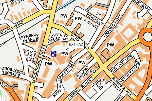 EX4 6AZ map - OS OpenMap – Local (Ordnance Survey)