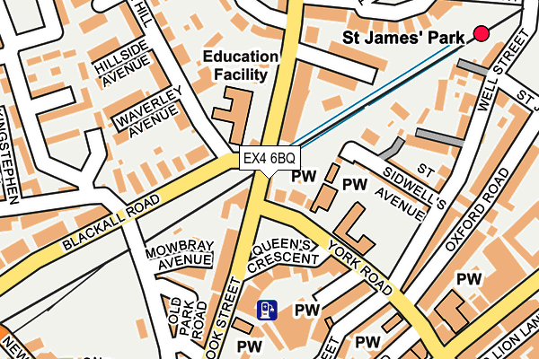 EX4 6BQ map - OS OpenMap – Local (Ordnance Survey)