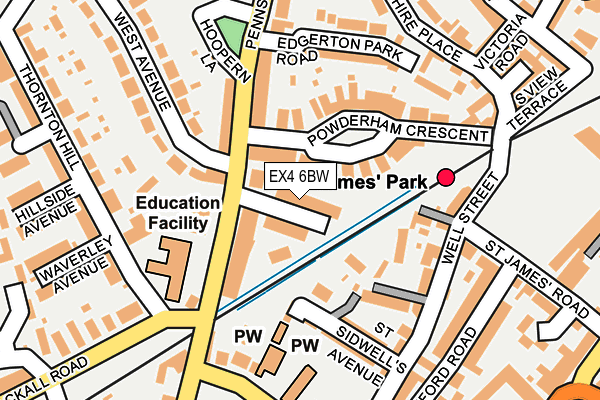 EX4 6BW map - OS OpenMap – Local (Ordnance Survey)